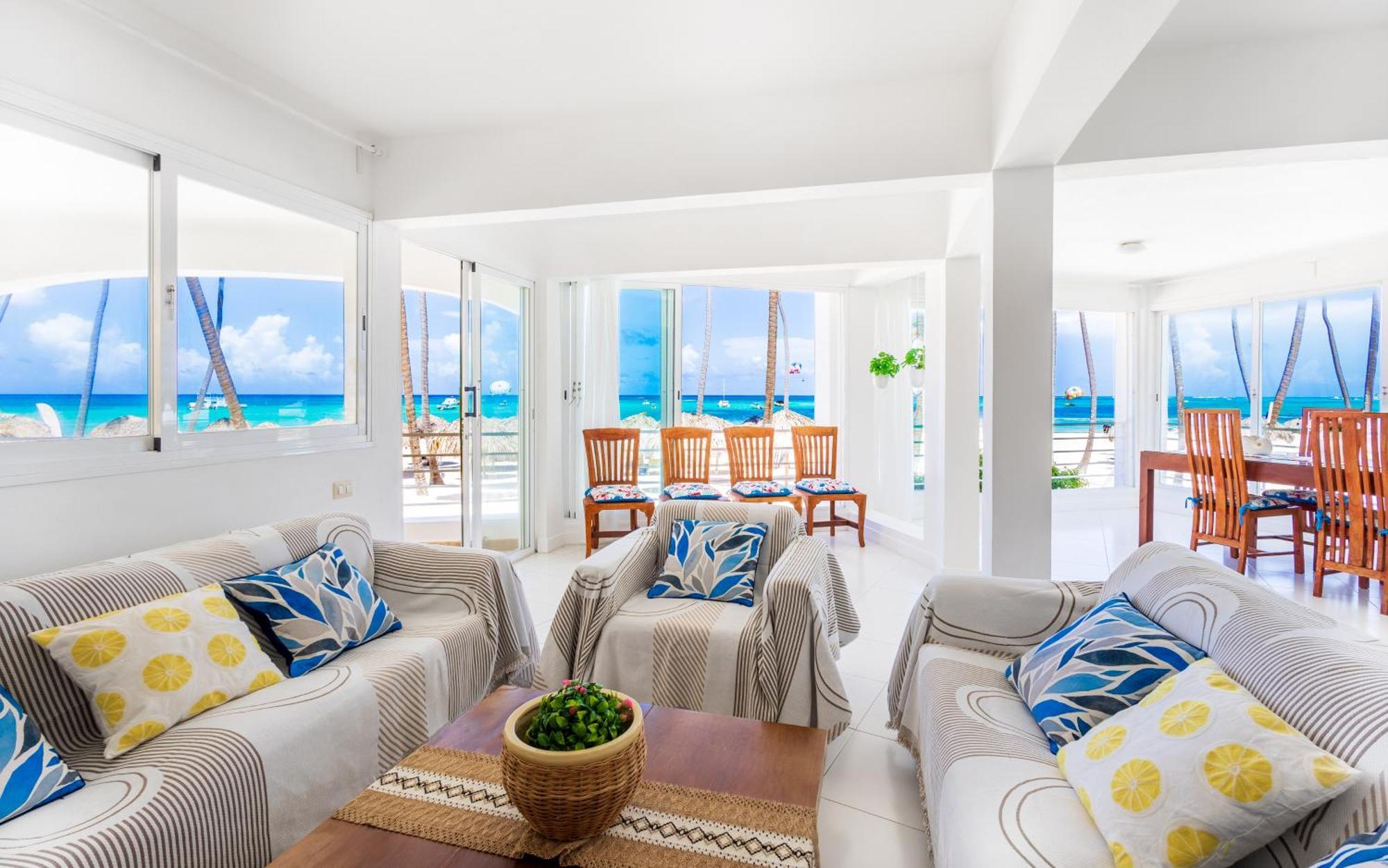 Apartment Prime Ocean View - 3-bedroom Getaway With Private Terrace On Bavaro *